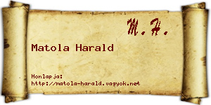 Matola Harald névjegykártya
